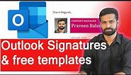 Outlook Signatures, how to create use multiple signatures, Professional free Signature templates