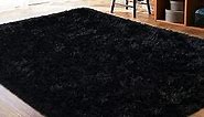 ISEAU Black Rug Super Soft Shaggy 4x6 Feet Rugs for Bedroom, Fluffy Area Rug for Living Room Floor Rug, Fuzzy and Comfy Carpet Nursery Shag Rug for Kids Boys Room Decor