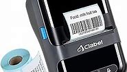 CLABEL Label Maker, Barcode Printer, 220B Thermal Bluetooth Mini Label Printer Sticker Printer Maker Machine 2 Inch No Ink Portable with 1 Roll Free Tape for Small Business,Office, Home Black