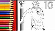 DRAW AND COLOR MESSI INTER MIAMI CF / MESSI INTER MIAMI COLORING PAGES