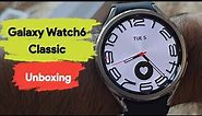 Samsung Galaxy Watch6 Classic 47mm Silver with Small/Medium Graphite Sport Band Unboxing and Setup