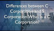 Differences between C Corporation and S Corporation: What is a C Corporation?