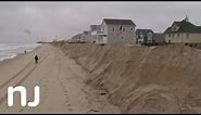 Beach erosion damage from nor'easter at the Jersey Shore