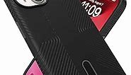Speck iPhone 15 Case - ClickLock No-Slip Interlock, Built for MagSafe, Drop Protection Grip - for iPhone 15, iPhone 14, iPhone 13-6.1 Inch Phone Case - Presidio2 Grip Black/Slate Grey/White