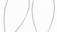 Earring Findings, Kidney Wire Hook 50mm Long 21 Gauge, Sterling Silver (1 Pair)