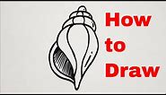 How to Draw SeaShells - Easy Step by Step Drawing Tutorial