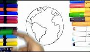 How to draw and colour Earth 🌍