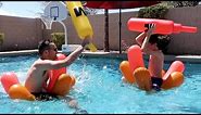Hot Dog Pool Float Fun! | Clintus.tv