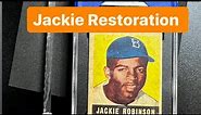 Jackie Robinson Rookie Vintage Baseball Card Restoration