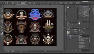 Using textures from "Pirate logos set with grunge"