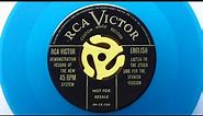 1949 RCA Victor Demonstration Record of the new 45 System blue 45RPM (English) ( 9-JY 9-EY-3 ) Rare