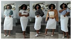 How to Style a White Denim Skirt 5 Ways! #style