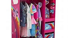 JoJo Siwa Dress and Play Boutique by Delta Children Pretend Play Costume Storage Wardrobe for Kids with Mirror & Shelves