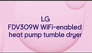 LG FDV309W WiFi-enabled 9 kg Heat Pump Tumble Dryer - White - Quick Look