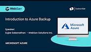 Introduction to Azure Backup