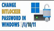 How To Change Windows BitLocker Password | Create New Password For BitLocker Encryption