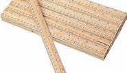 Zonon 100 Pack Wooden Rulers 12 Inch Bulk Wood Rulers 2 Scale Rulers for Classroom Student School Kids Measuring Shatterproof Rulers with Centimeters Millimeter and Inches for Office