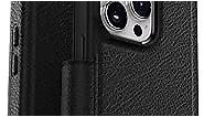OtterBox iPhone 14 Pro Max (ONLY) Strada Series Case - SHADOW (Black), card holder, genuine leather, pocket-friendly, folio case