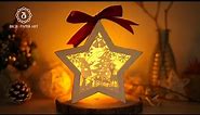 How To Make Star Paper Cut Shadow Box - Christmas Decor Art