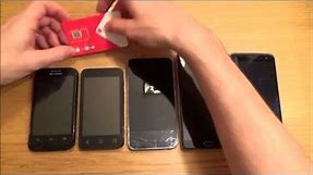 How to INSERT / REMOVE a SIM card in various MOBILE CELL PHONES