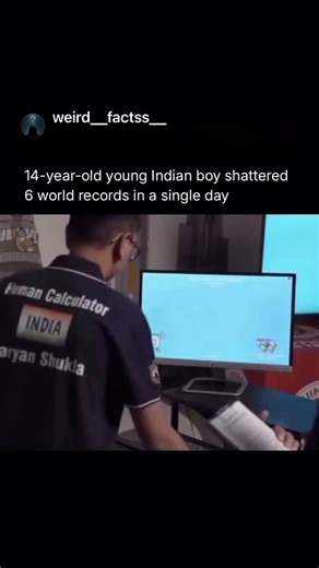 Weirdfactss | Fourteen-year-old Aaryan Shukla stunned the world by shattering six Guinness World Records in a single day through his extraordinary mental... | Instagram