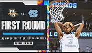 North Carolina vs. Marquette - First Round NCAA tournament extended highlights