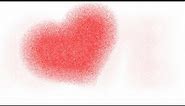 particles heart , and text love - abstract valentine's day animation ( motion graphic )