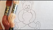 Cute Teddy Bear Embroidery for Baby Dress/Shirt/Napkin (Hand Embroidery Work)