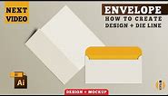 How to make Envelope Design, die line & mockup