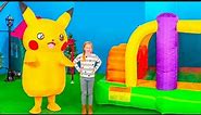 Assistant Plays Has Pokemon Scavenger Hunt in the Bounce House