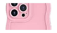 Designed for iPhone 7 Plus/iPhone 8 Plus Case, Cute Curly Wave Edge Phone Cover, Soft Liquid Silicone Camera Protection Phone Case with iPhone 7 Plus/iPhone 8 Plus, Pink