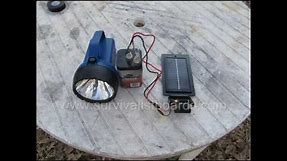 Solar charging a 6 volt flashlight battery