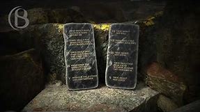 The Ten Commandments written on two stone tablets
