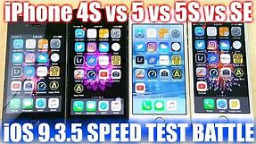 iPhone 4S vs iPhone 5 vs iPhone 5S vs iPhone SE (iOS 9.3.5)