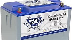 Battle Born Batteries Lithium-Ion (LiFePO4) Deep Cycle 12V Battery 100Ah – Safe & Powerful Drop-In Replacement for RV, Van, Marine, Off-Grid – Cylindrical Cells, Internal BMS