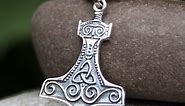 Viking Thors Hammer Necklace Sterling Silver Mjolnir Pendant
