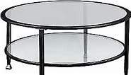 Furniture HotSpot Jaymes Metal/Glass Round Cocktail Table - Black