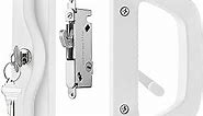 AIsecure Sliding Glass Door Handle Set with Key Cylinder and Mortise Lock, Patio Door Lock Replacement, Fits 3-15/16''Screw Hole Spacing