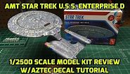 AMT Star Trek USS Enterprise NCC-1701-D 1/2500 Scale Model Kit Build Review AMT1126