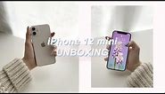 iPhone 12 mini unboxing | aesthetic asmr | size + camera comparison, vlog test