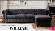 William - Canapé Chesterfield - 4 places - velours