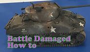Painting and weathering knocked out damaged 1/35 Armor models, M4 Sherman