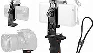 Phone Vlogging Holder,Cell Phone Camera Handle Grip Stabilizer,Ergonomic Phone Video Stabilizer,Handheld Selfie Stick Smartphone Holder with Cold Shoe Mount for Mic/Flash Light,with Wrist Strap