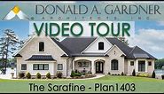 Walkout basement house plan with a luxury floor plan and a three-car garage | The Sarafine