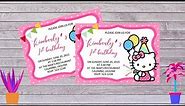 Hello Kitty Birthday Invitation | MS Word Tutorial