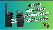 How to Set Communication on Retevis RB37 & RT22 Walkie Talkie | Programming Guiding