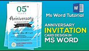 How To Make Anniversary Invitation Card Design In Microsoft Office Word Tutorial