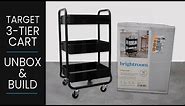Unboxing the Target Brightroom 3-Tier Metal Utility Rolling Cart, Easy Assembly and Sturdy Structure