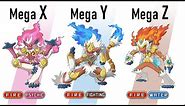 All Gen 4 Starters Pokémon Mega X/Y/Z Evolve
