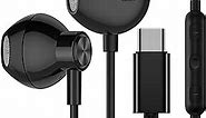 ACAGET USB C Headphones for Samsung S24 Ultra S23 S22 S21 Earbuds Wired Earphone for Android USB Type C Headphone for iPhone 15 Plus HiFi Stereo USB C Earphones for Galaxy S24+ A53 A54 Tab S9 S8 Black